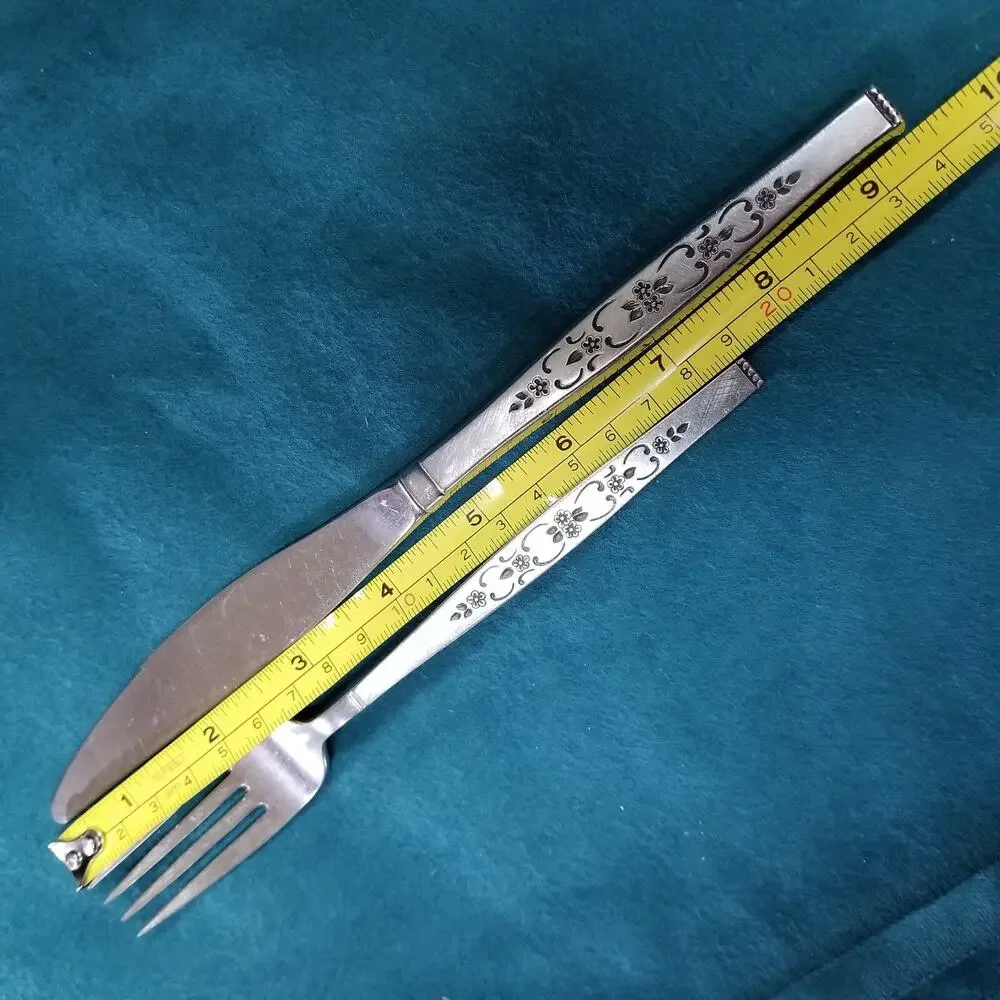 Oneida SPANADA WmA Rogers Premier Stainless 1 Knife 1 Dinner Fork Flatware